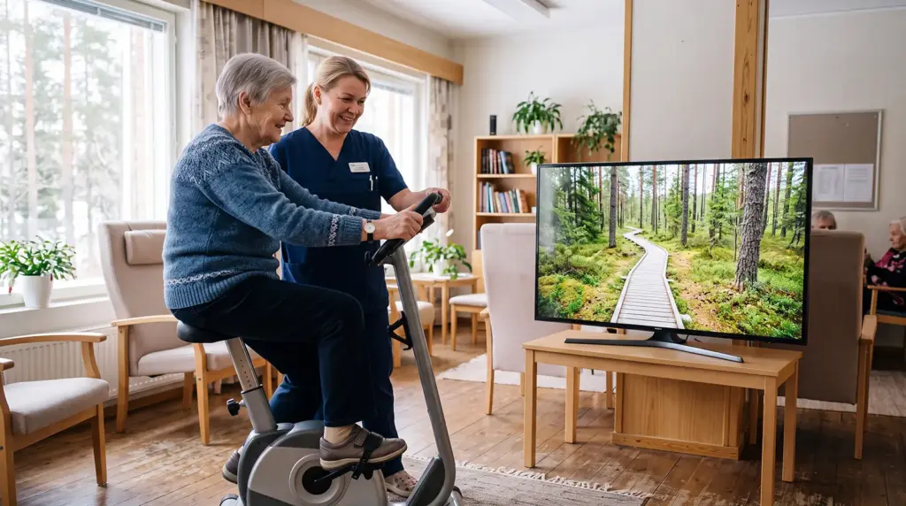 Kuntopyörä ja polkuvideo